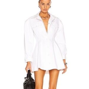 T by Alexander Wang Fit and Flare Denim White Dress - Size 4